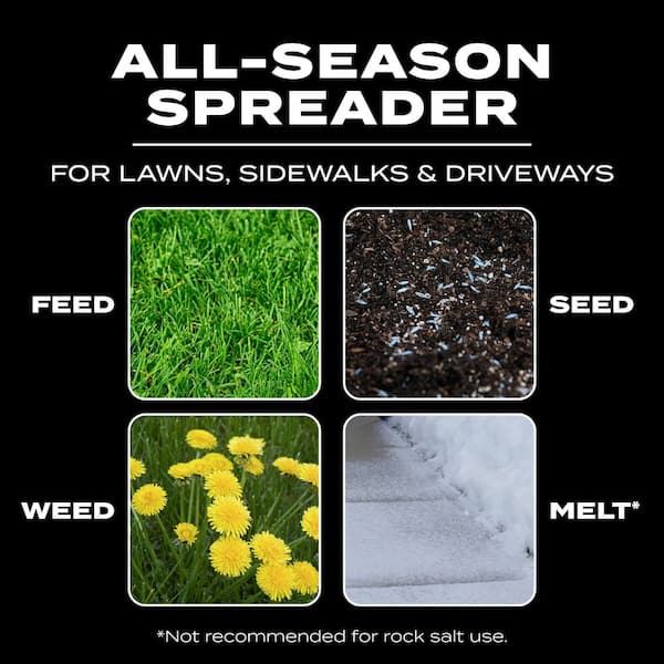 Wizz Spreader Holds up to 2,500 sq. ft. of Product, Handheld Spreader for Grass Seed, Fertilizer, Salt and Ice Melt