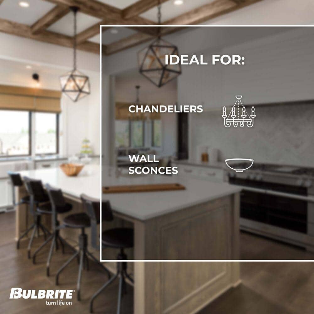 Clear Glass Dimmable LED Candle Light Bulbs, Pack of 4