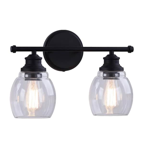 Aspen Creative Corporation 15 in. 1-Light Oil Rubbed Bronze Vanity Light with Clear Glass Shade