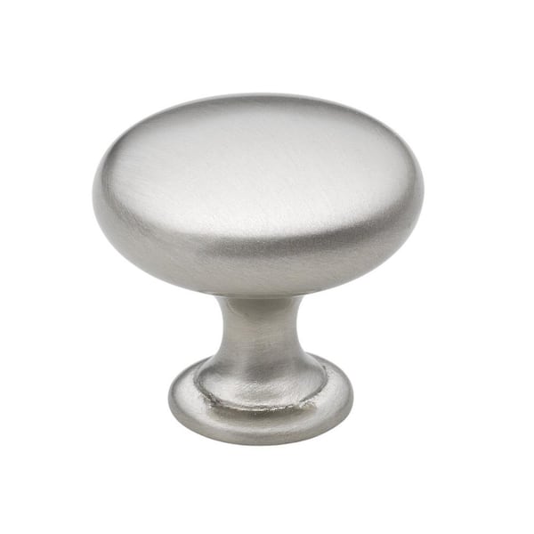 GlideRite 1-1/8 in. Satin Nickel Classic Round Cabinet Knob (10-Pack)