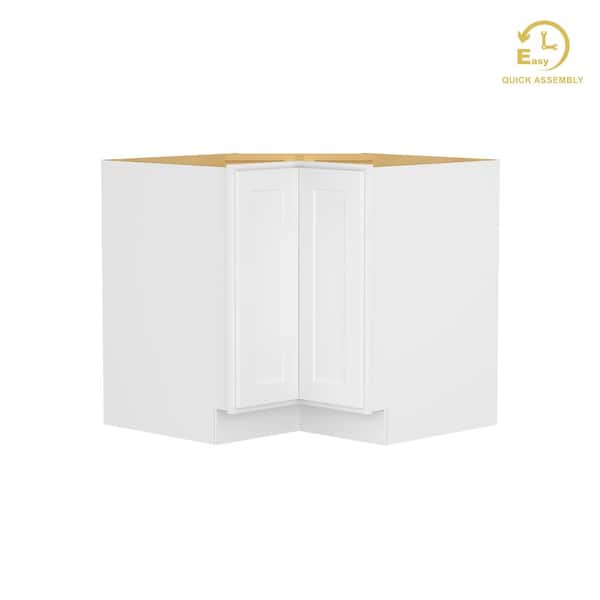 HOMLUX Easy-DIY 36 in. W. x 24 in. D x 34.5 in. H in Shaker White Ready to Assemble Easy Reach Base Kitchen Cabinet