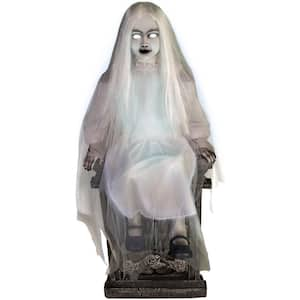 48 in. Premium Talking Halloween Animatronic Darcy The Sitting Tombstone Girl by Tekky