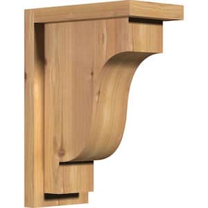 5-1/2 in. x 10 in. x 14 in. Western Red Cedar Newport Smooth Corbel with Backplate