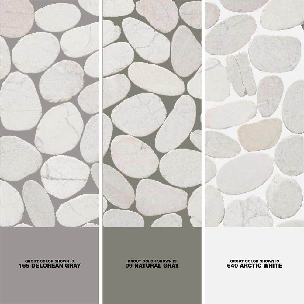 White Quartz Sliced Pebble Mosaic Tile for Walls and Floors