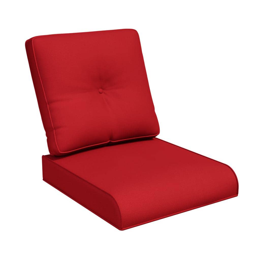 22 in. x 24 in. x 6 in. 2-Piece Deep Seating Outdoor Lounge Chair Cushion Set with Button-Tufted Back in Red price history on PriceWatchPro