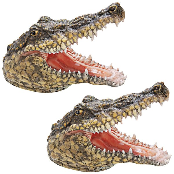 Design Toscano Chomper's Gonna Get You Crocodile Statue (Set of 2)