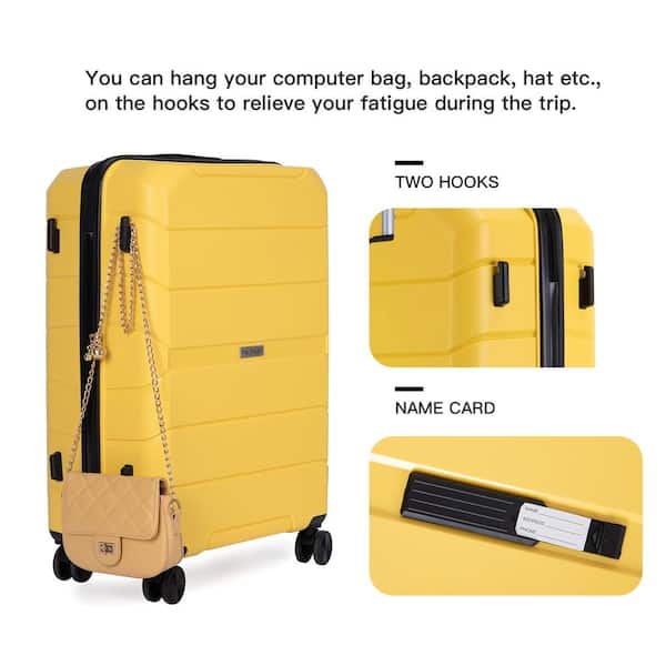 3-Piece PP Luggage Sets Lightweight Durable Suitcase with TSA Lock