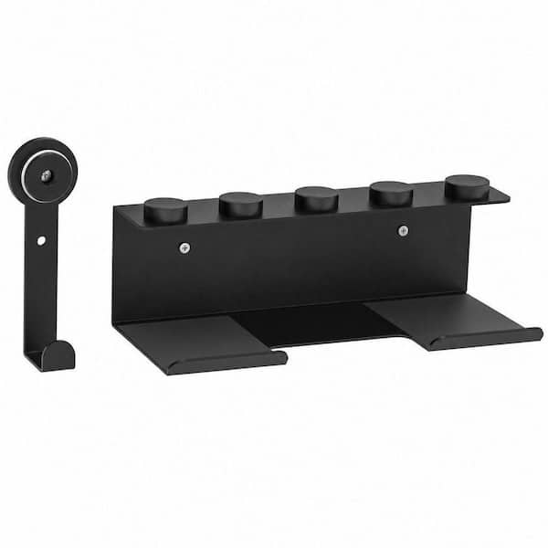 Wudkey 12.2 in. W Hair Tool Organizer, Hair Dryer and Curling Wand Organizer with Cord Hanger in Black