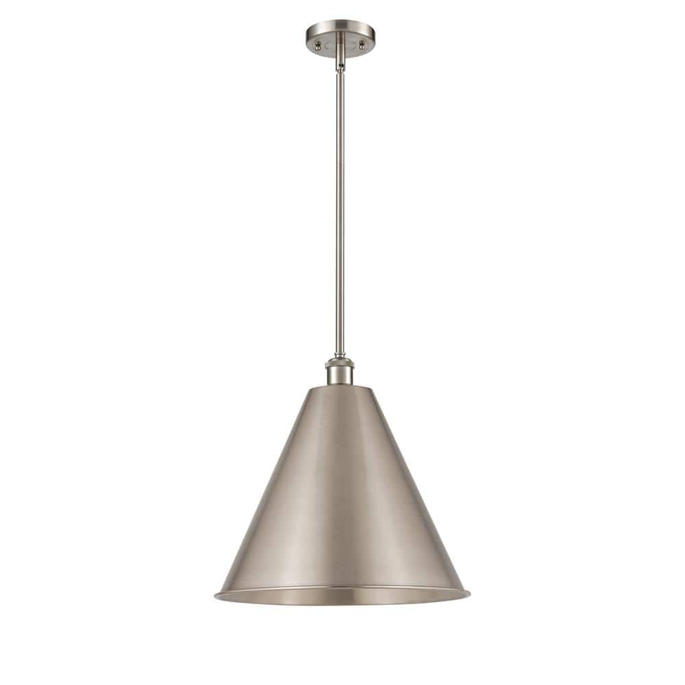 Ballston Cone 60-Watt 1-Light Brushed Satin Nickel Shaded Mini Pendant Light with Metal Shade price history on PriceWatchPro