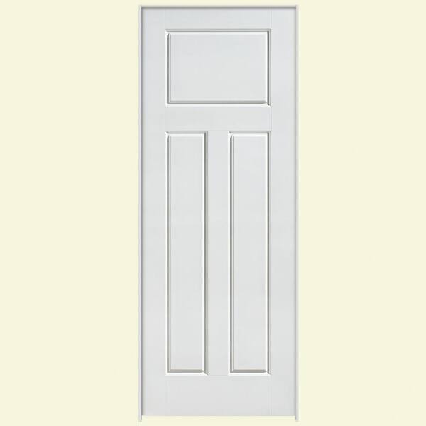 Masonite Solidoor Glenview Smooth 3-Panel Craftsman Solid Core Primed Composite Single Prehung Interior Door