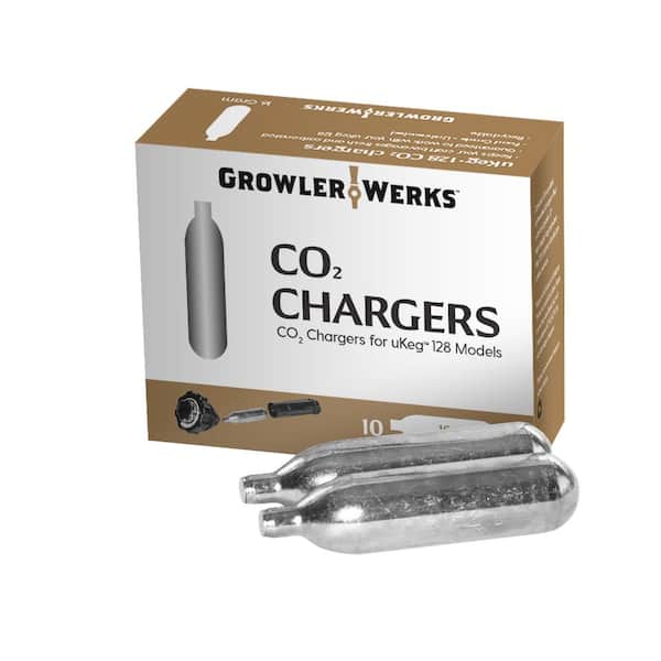 GrowlerWerks 16 g CO2 10-Silver Cartridges