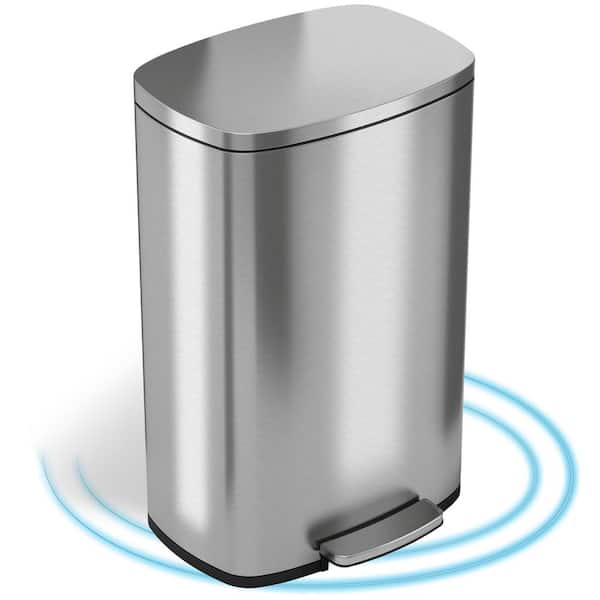 Automatic 13 Gallon Trash Can Kitchen Trash Can Stainless Steel Touch Free  Trash Can with Lid High-Capacity Waste Bin Garbage Can for Home Kitchen