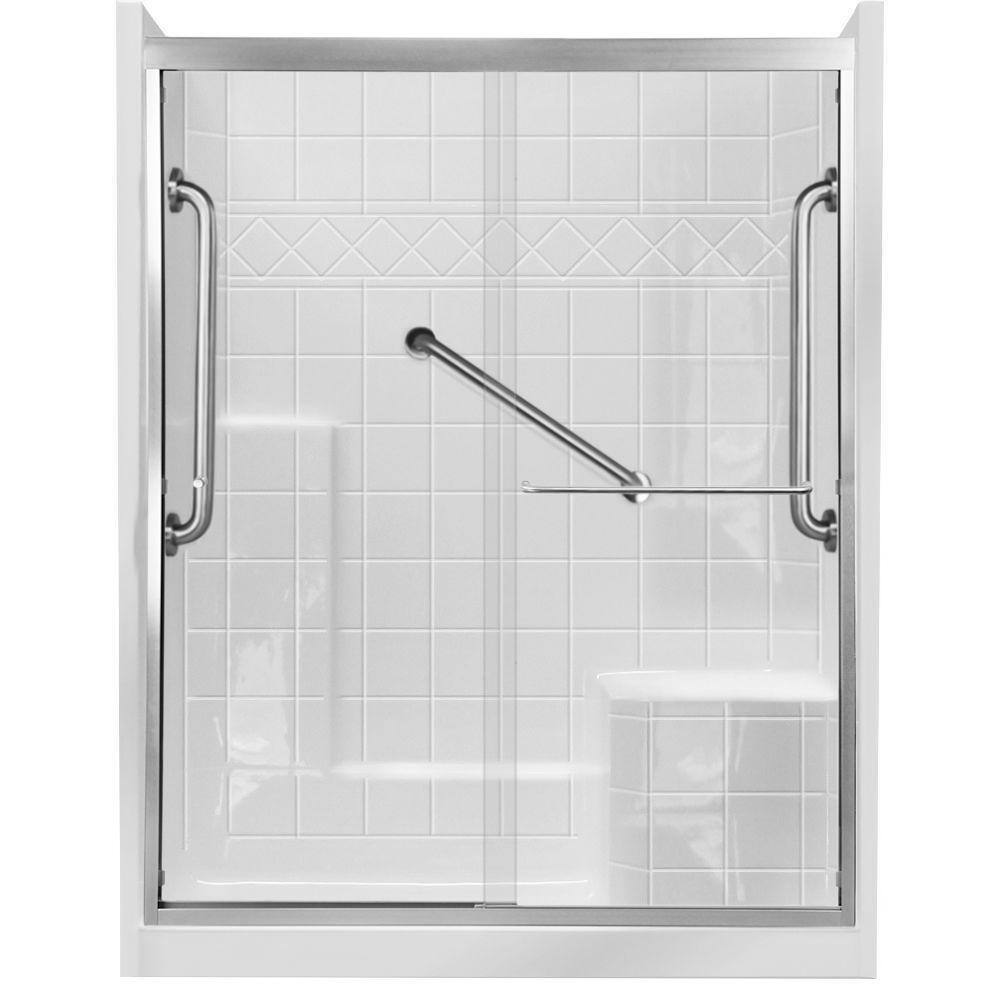 Ella 60 in. x 33 in. x 77 in. Left Drain 3-Piece Alcove Shower Kit in ...