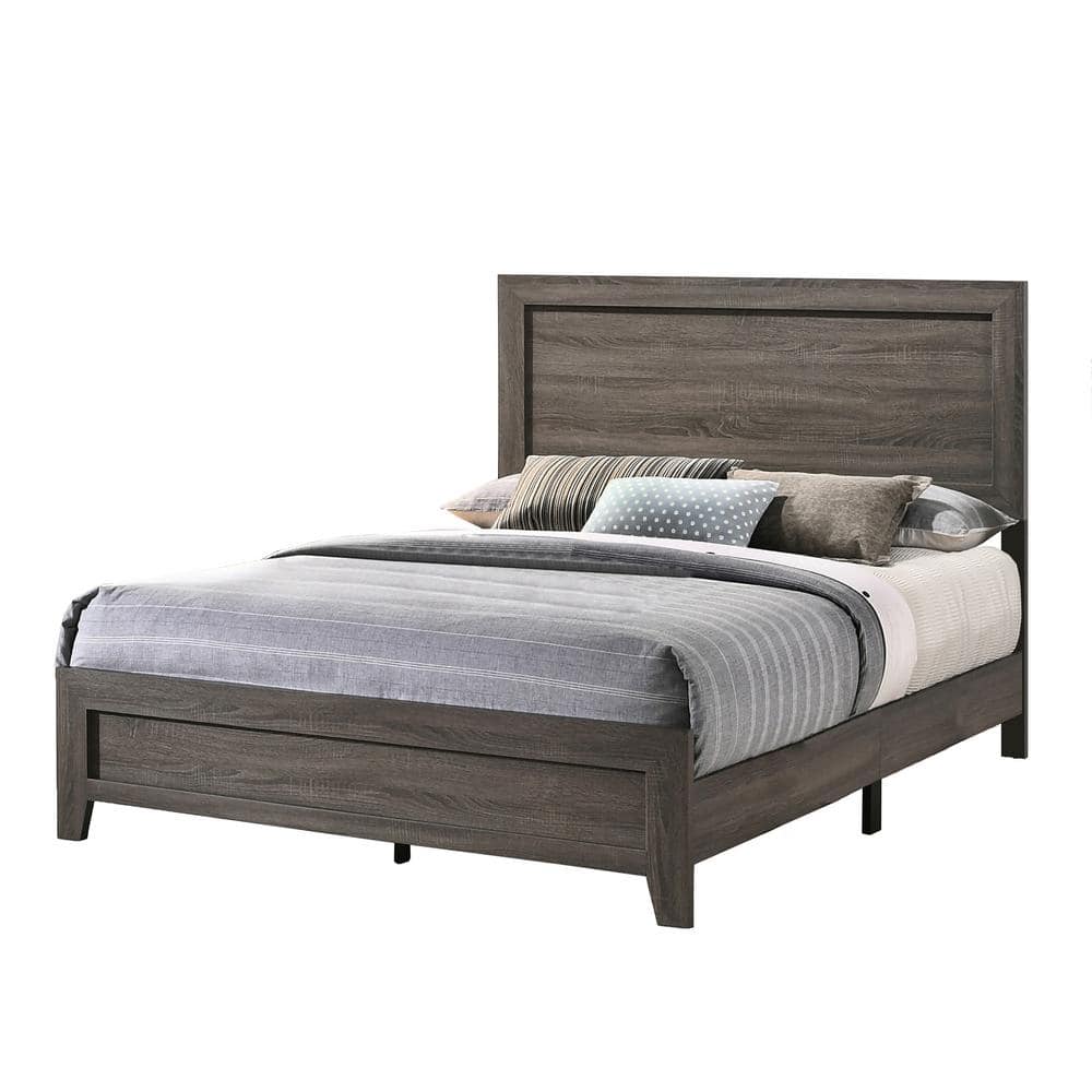 Rustic Gray 6-Piece Eastern King Panel Bedroom Set