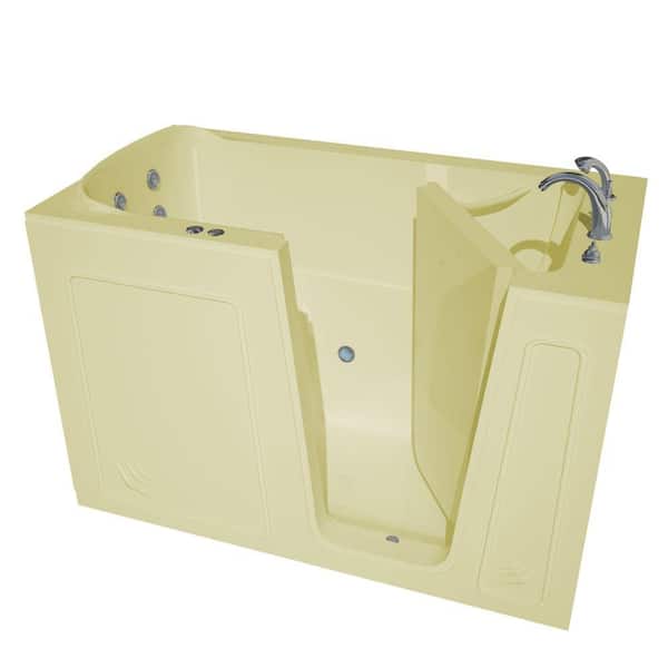 Universal Tubs Nova Heated 5 ft. Walk-In Whirlpool Bathtub in Biscuit with Chrome Trim