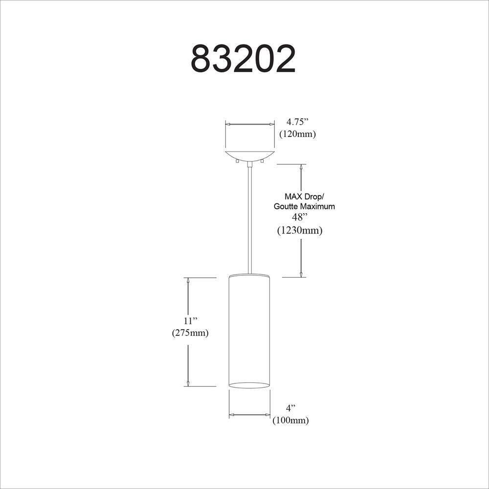 Paza 46" Matte Black Modern Pendant with White Glass Shade