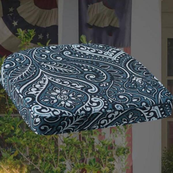 Blue Square Outdoor Round Corner Seat Cushion 4-Pack HPF993HCNN