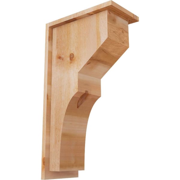 Ekena Millwork 8 in. x 14 in. x 26 in. Monterey Rough Sawn Western Red Cedar Corbel with Backplate