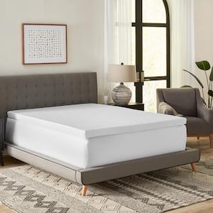 Comfort 3 in. Twin XL Gel-Infused Memory Foam Mattress Topper with Cooling Cover