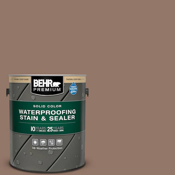 BEHR PREMIUM 1 gal. #SC-147 Castle Gray Solid Color Waterproofing Exterior Wood Stain and Sealer