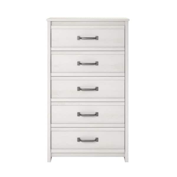 Ameriwood Home Amherst 5-Drawer Ivory Oak Dresser 54.37 in. H x 30.91 in. W x 16.54 in. D