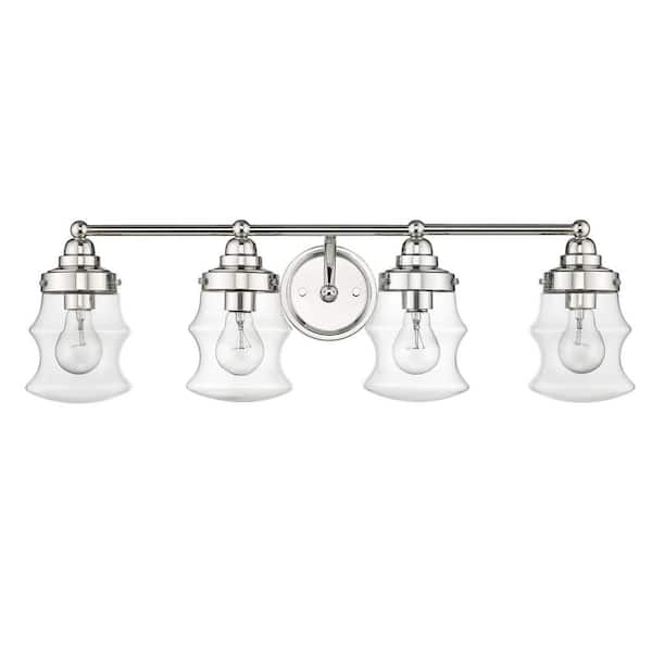 Acclaim Lighting Keal 305 In 4 Light Polished Nickel Vanity Light With Clear Glass In40074pn 5987