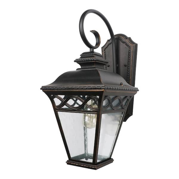 Unbranded Cheri Large 1-Light Oil Rubbed Bronze Outdoor Wall Lantern Sconce
