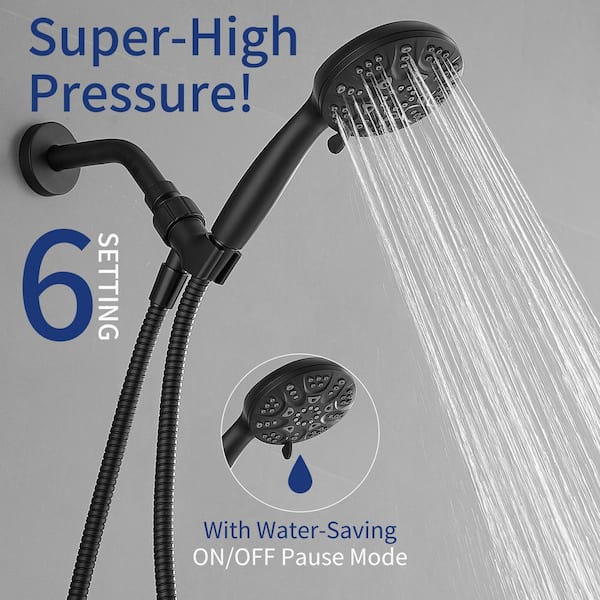 BWE Single-Handle 6-Spray Shower Faucet Set Trim Kit 1.8 GPM