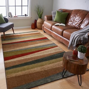 Mayan Sunset Sierra 5 ft. x 8 ft. Striped Area Rug