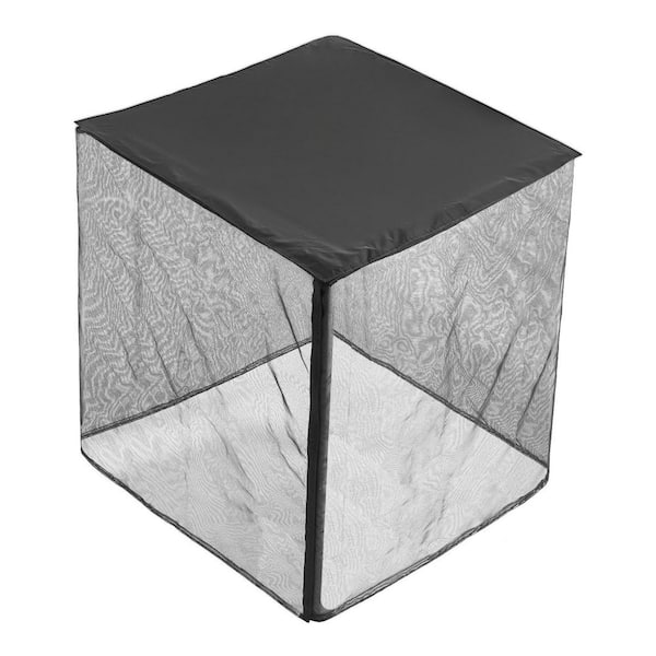 Air Conditioner Cover, 36 x 36 x 40 in. Outdoor Dual-Layer Waterproof Polyester AC Cover with Detachable Canopy, Black