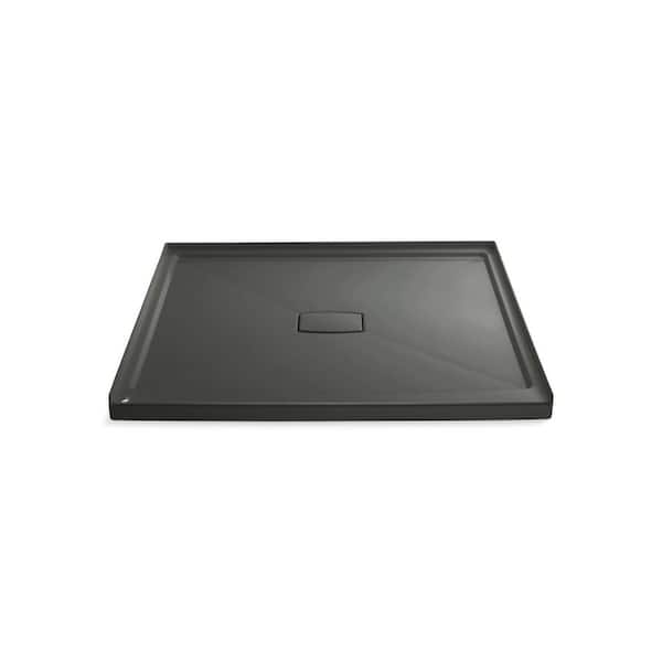 Archer 60 in. L x 60 in. W Alcove Shower Pan Base with Center Drain in Thunder Grey