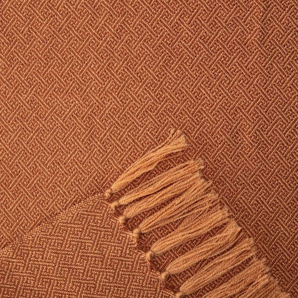 Toddler Brown Knitted Fringe Throw Blanket