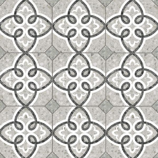 Merola Tile Riviera Octagon Garde Gris with Taco Verde 8 in. x 8 in. Porcelain Floor and Wall Tile (11.25 sq. ft. /Case)