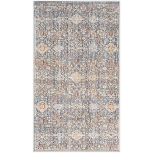 Timeless Classics Grey 3 ft. x 4 ft. Medallion Traditional Area Rug