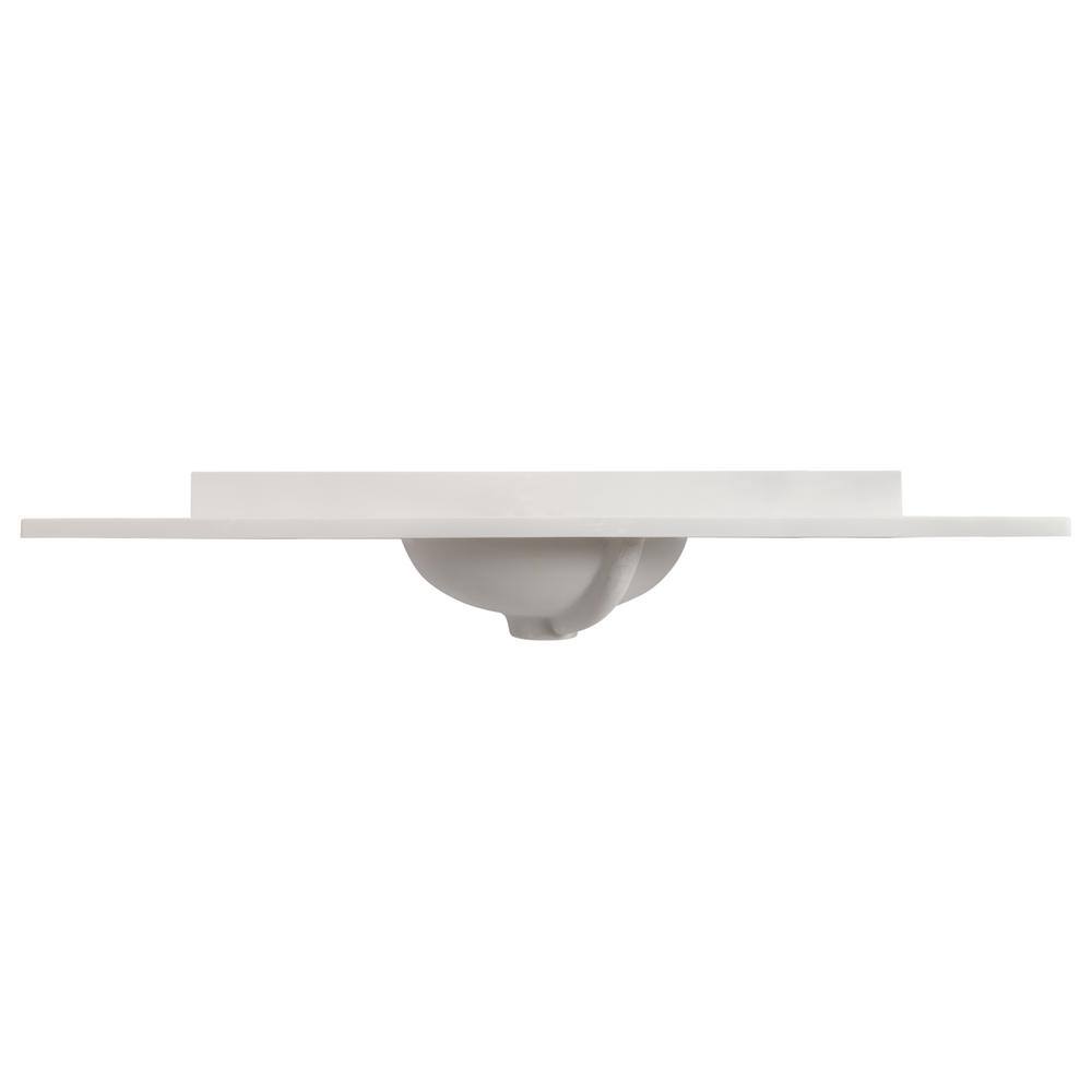 Ivory Swirl Cultured Marble Vanity Top with Integrated Sink