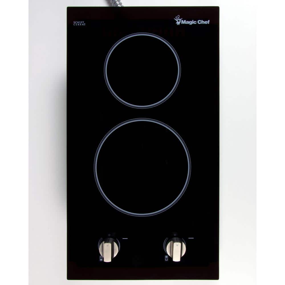 12 in. Radiant Electric Ceramic Glass Cooktop in Black with 2 Elements