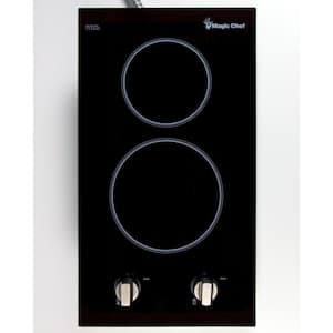 12 in. Radiant Electric Ceramic Glass Cooktop in Black with 2 Elements
