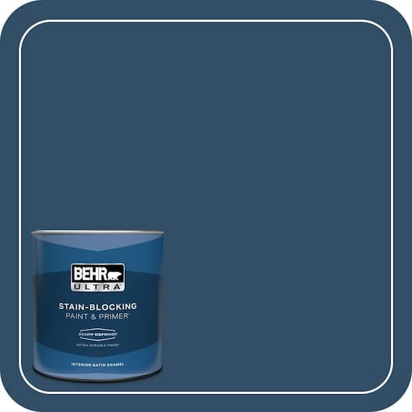 BEHR ULTRA 1 qt. #ECC-53-3 Outer Space Extra Durable Satin Enamel Interior Paint & Primer