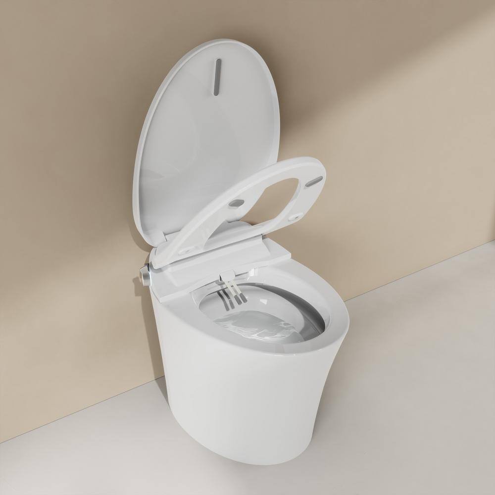 White Elongated Smart Bidet Toilet Seat with Remote Control