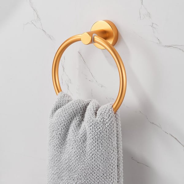 Modern Brass Towel Ring, Bathroom Hardware