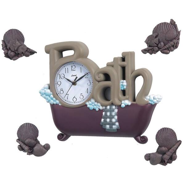 Nextime 11.38 in. x 14 in. Bath Shells Plastic Wall Clock