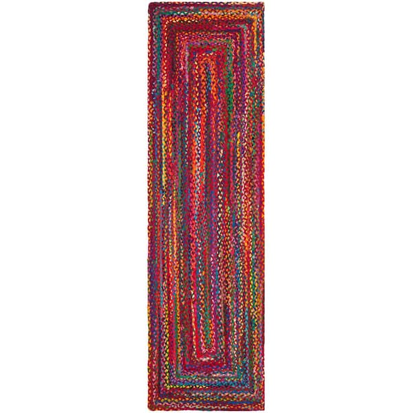 SAFAVIEH Braided Red/Multi 2 ft. x 3 ft. Area Rug BRD210A-2 - The Home Depot