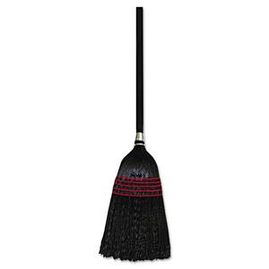 57 in. - 58-1/2 in. Flagged Tip Poly Bristle Upright Janitor Brooms in Natural/Black (12-Carton)