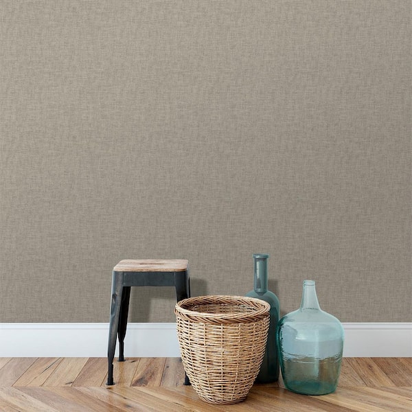 Antibes Linen Weave Texture Tan Wallpaper