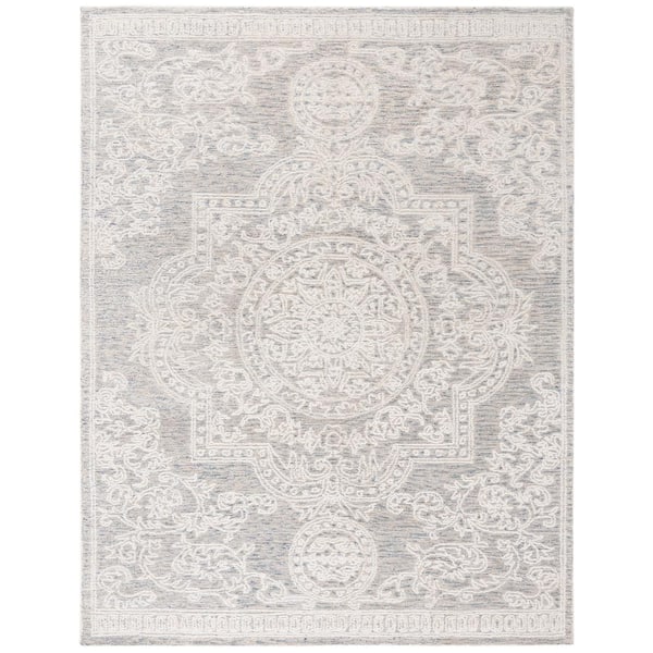 SAFAVIEH Abstract Ivory/Light Blue 5 ft. x 8 ft. Abstract Striped Area Rug