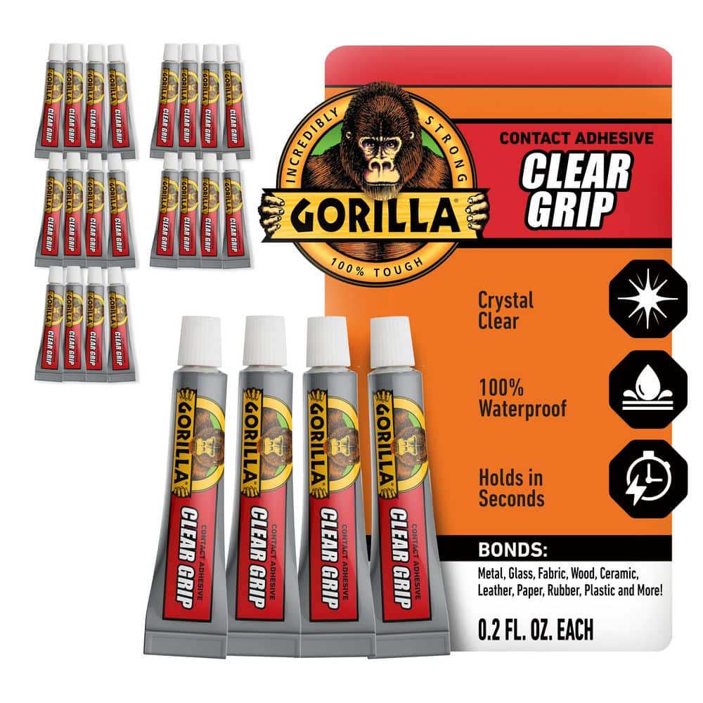 Gorilla 0.2 oz. Clear Grip Contact Adhesive Minis 4 Tubes (6-Pack