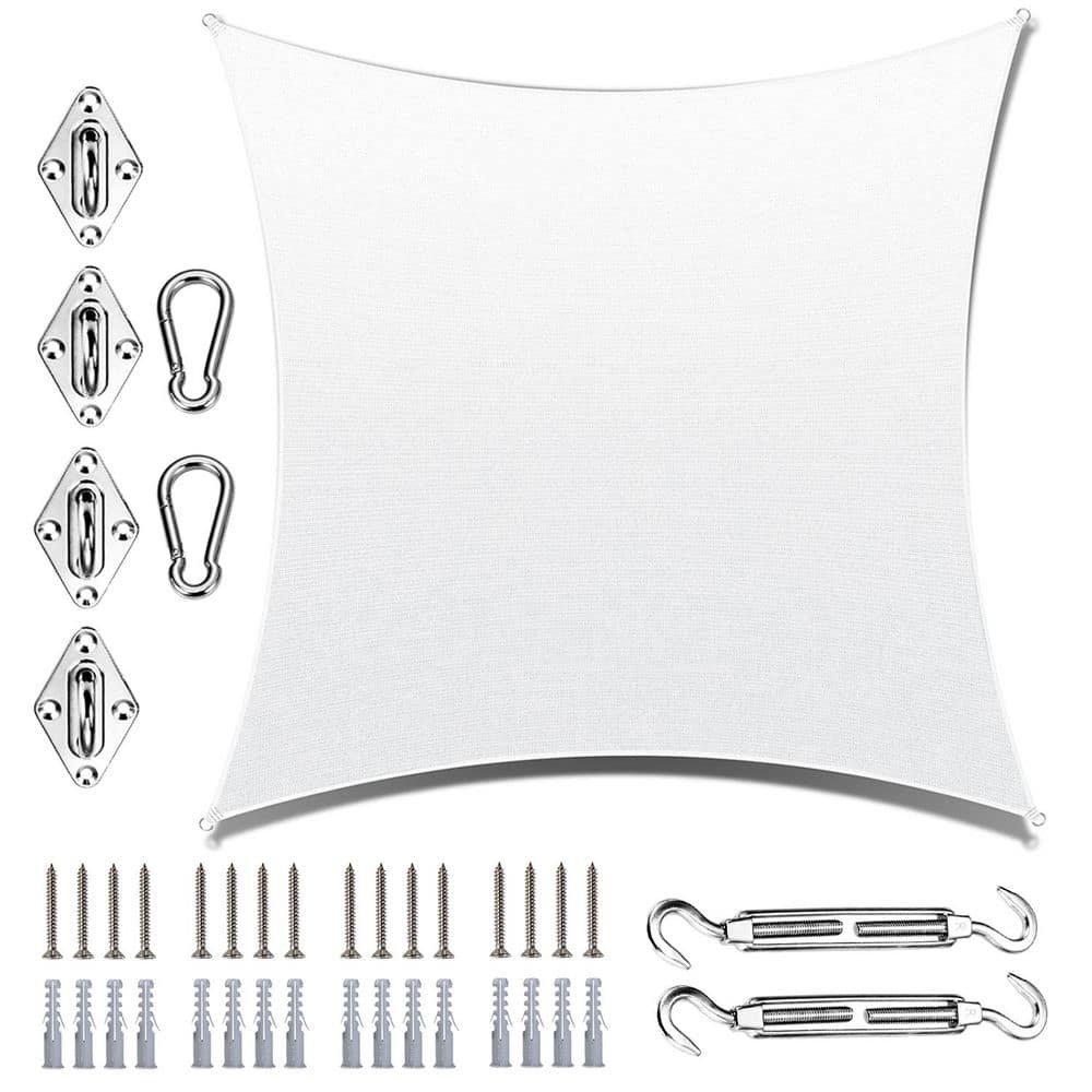 16 ft. x 20 ft. Rectangle Sun Shade Sail with Hardware Kit-White price history on PriceWatchPro