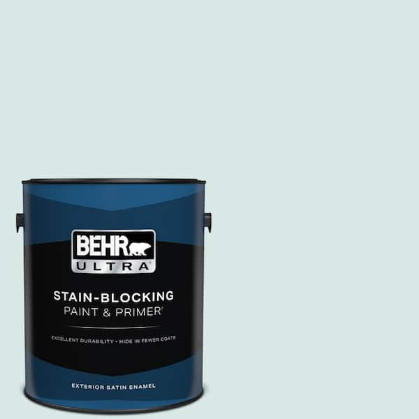 BEHR ULTRA 1 gal. #500E-2 Aqua Breeze Satin Enamel Exterior Paint & Primer