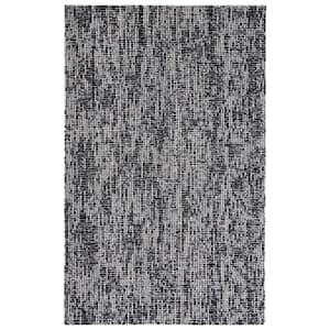 Abstract Black/Gray 8 ft. x 10 ft. Speckled Area Rug