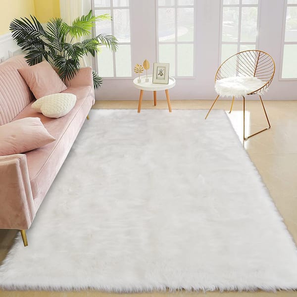 Fluffy Faux Fur Sheepskin Rug Bedroom Carpet Irregular Mat Gift Area Rugs Thick 